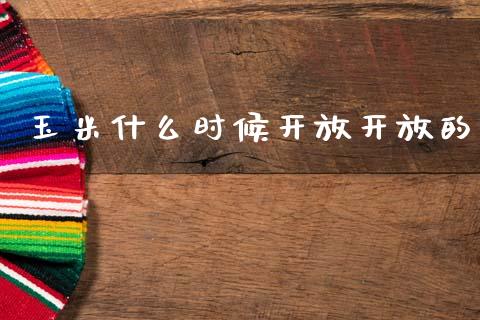 玉米什么时候开放开放的_https://wap.ycdhulan.com_财务投资_第1张
