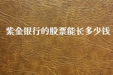 紫金银行的股票能长多少钱_https://wap.ycdhulan.com_金融咨询_第1张