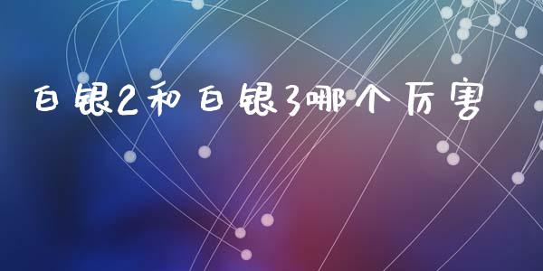 白银2和白银3哪个厉害_https://wap.ycdhulan.com_投资基金_第1张