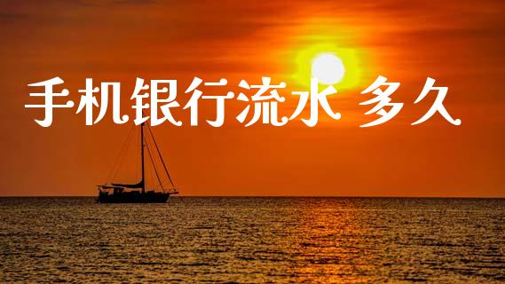 手机银行流水 多久_https://wap.ycdhulan.com_财经新闻_第1张