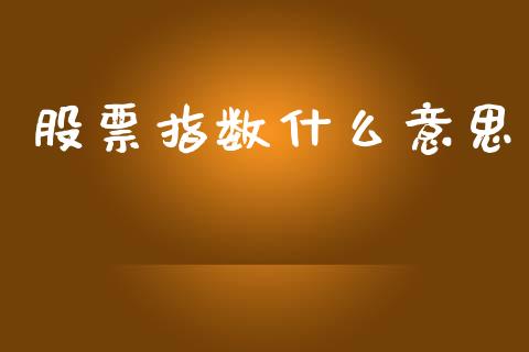 股票指数什么意思_https://wap.ycdhulan.com_财务投资_第1张