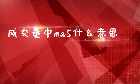 成交量中ma5什么意思_https://wap.ycdhulan.com_国际财经_第1张