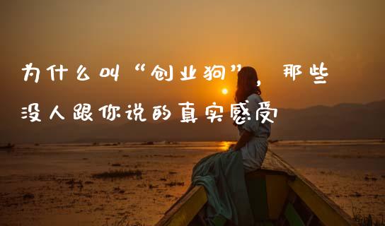 为什么叫“创业狗”，那些没人跟你说的真实感受_https://wap.ycdhulan.com_货币市场_第1张
