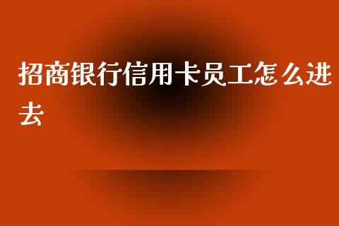 招商银行信用卡员工怎么进去_https://wap.ycdhulan.com_财经新闻_第1张