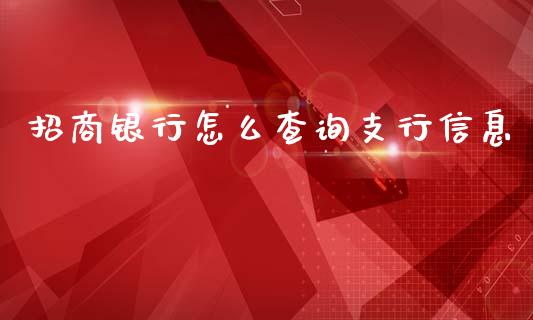 招商银行怎么查询支行信息_https://wap.ycdhulan.com_货币市场_第1张