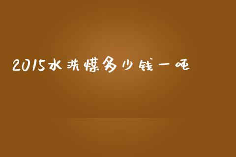 2015水洗煤多少钱一吨_https://wap.ycdhulan.com_金融咨询_第1张