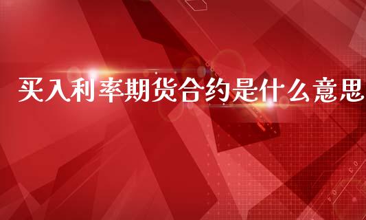 买入利率期货合约是什么意思_https://wap.ycdhulan.com_财务投资_第1张