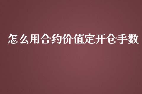 怎么用合约价值定开仓手数_https://wap.ycdhulan.com_投资基金_第1张