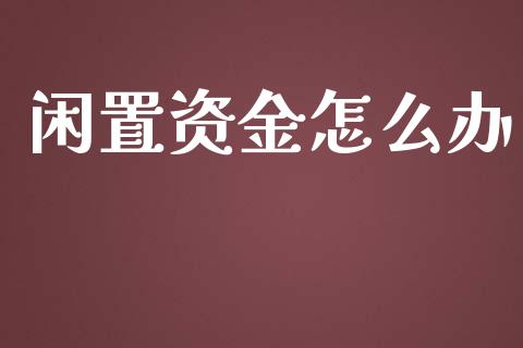闲置资金怎么办_https://wap.ycdhulan.com_财务投资_第1张