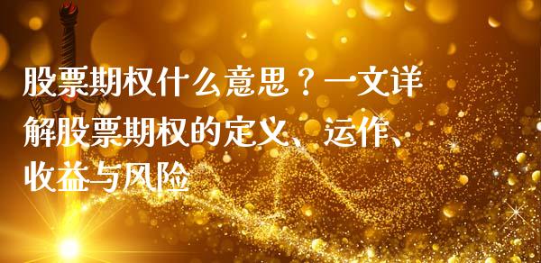 股票期权什么意思？一文详解股票期权的定义、运作、收益与风险_https://wap.ycdhulan.com_财经新闻_第1张
