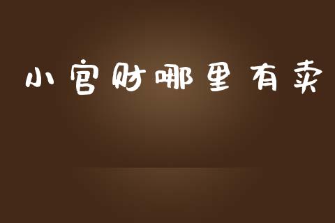 小官财哪里有卖_https://wap.ycdhulan.com_货币市场_第1张