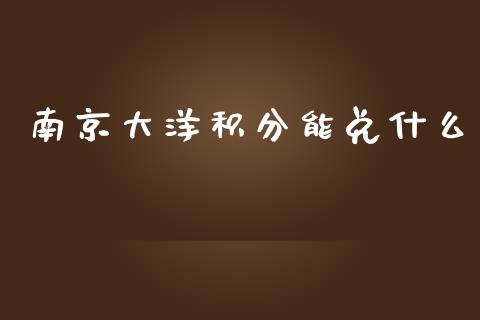 南京大洋积分能兑什么_https://wap.ycdhulan.com_国际财经_第1张