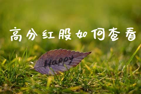 高分红股如何查看_https://wap.ycdhulan.com_货币市场_第1张
