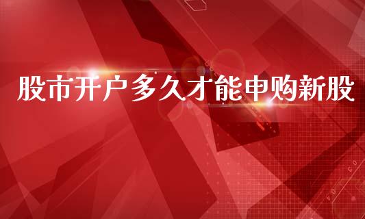 股市开户多久才能申购新股_https://wap.ycdhulan.com_财务投资_第1张
