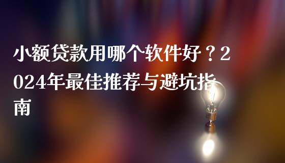 小额贷款用哪个软件好？2024年最佳推荐与避坑指南_https://wap.ycdhulan.com_国际财经_第1张