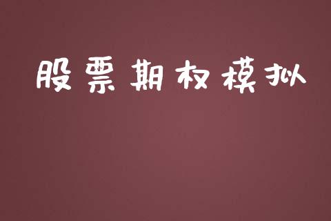 股票期权模拟_https://wap.ycdhulan.com_财务投资_第1张