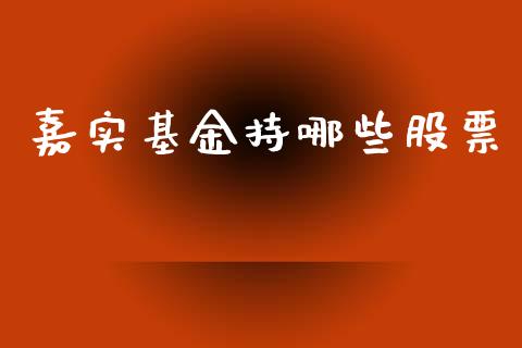 嘉实基金持哪些股票_https://wap.ycdhulan.com_国际财经_第1张