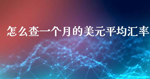 怎么查一个月的美元平均汇率_https://wap.ycdhulan.com_货币市场_第1张