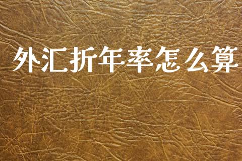 外汇折年率怎么算_https://wap.ycdhulan.com_金融咨询_第1张