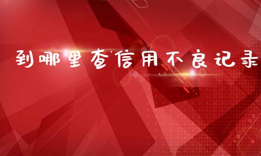 到哪里查信用不良记录_https://wap.ycdhulan.com_国际财经_第1张