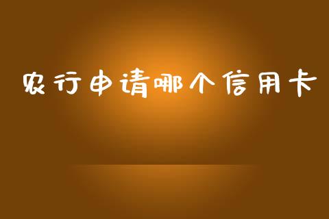 农行申请哪个信用卡_https://wap.ycdhulan.com_货币市场_第1张