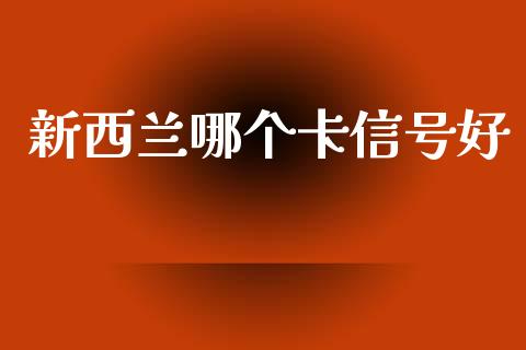 新西兰哪个卡信号好_https://wap.ycdhulan.com_投资基金_第1张
