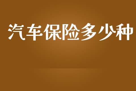 汽车保险多少种_https://wap.ycdhulan.com_国际财经_第1张