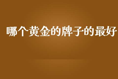 哪个黄金的牌子的最好_https://wap.ycdhulan.com_货币市场_第1张