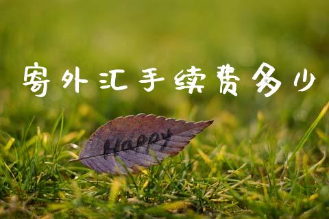 寄外汇手续费多少_https://wap.ycdhulan.com_财务投资_第1张