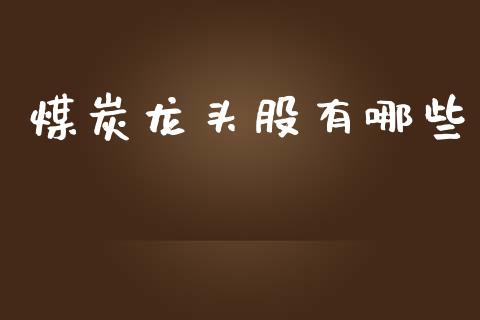 煤炭龙头股有哪些_https://wap.ycdhulan.com_货币市场_第1张