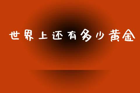 世界上还有多少黄金_https://wap.ycdhulan.com_财务投资_第1张