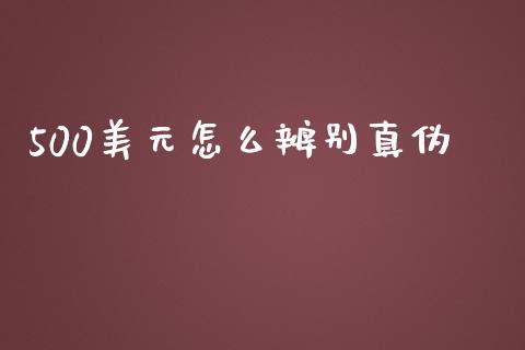 500美元怎么辨别真伪_https://wap.ycdhulan.com_财务投资_第1张