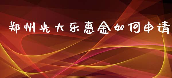 郑州光大乐惠金如何申请_https://wap.ycdhulan.com_国际财经_第1张