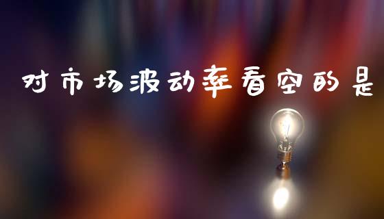 对市场波动率看空的是_https://wap.ycdhulan.com_金融咨询_第1张