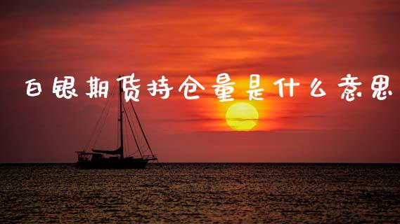 白银期货持仓量是什么意思_https://wap.ycdhulan.com_货币市场_第1张