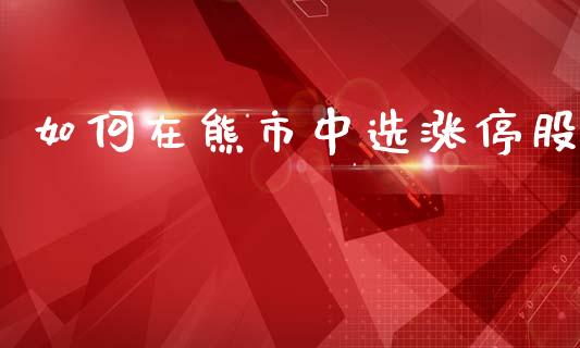 如何在熊市中选涨停股_https://wap.ycdhulan.com_财务投资_第1张