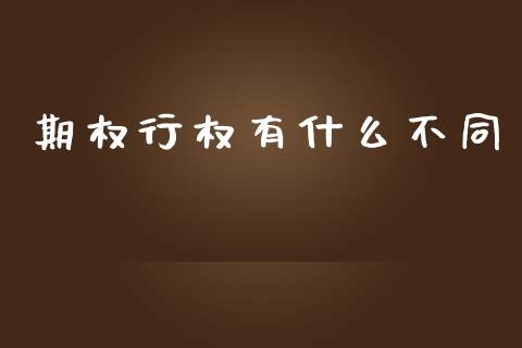期权行权有什么不同_https://wap.ycdhulan.com_投资基金_第1张